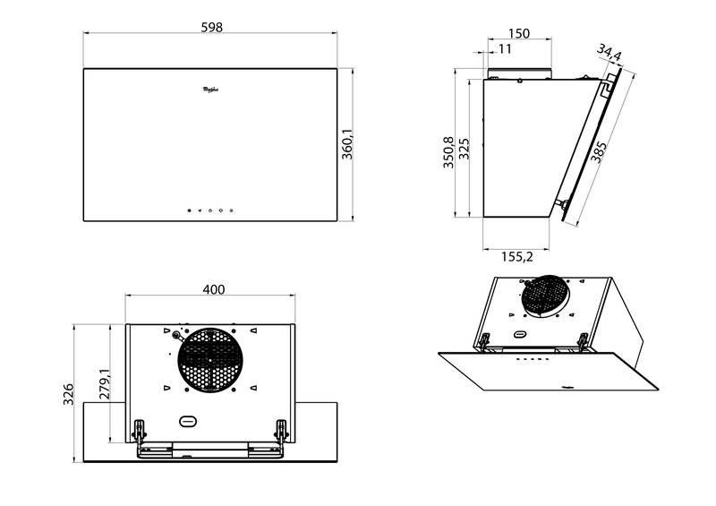 Odsavač par Whirlpool AKR 037 G BL černý