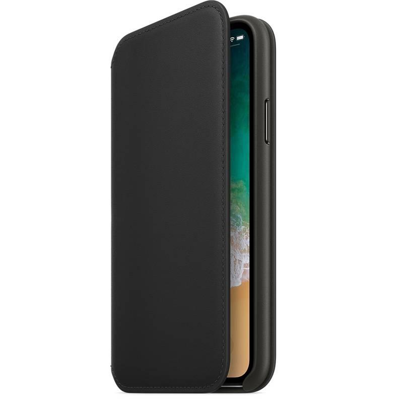 Pouzdro na mobil flipové Apple Leather Folio pro iPhone X černé