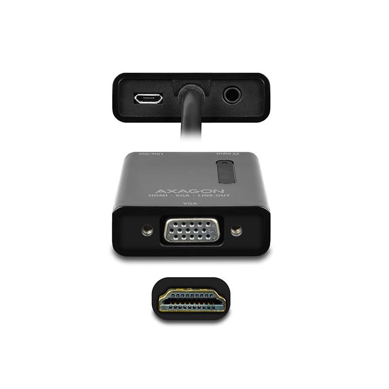 Redukce Axagon VGA HDMI audio výstup černá