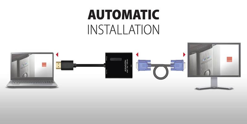 Redukce Axagon VGA HDMI audio výstup černá, Redukce, Axagon, VGA, HDMI, audio, výstup, černá