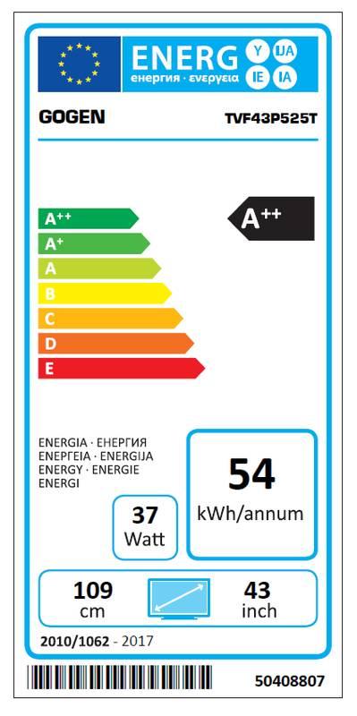 Televize GoGEN TVF 43P525T černá