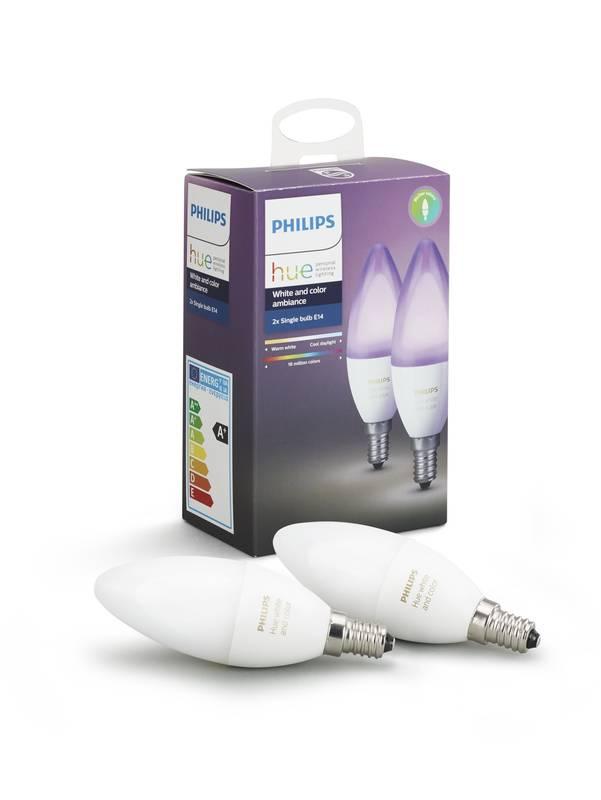 Žárovka LED Philips Hue 6,5W, E14, White and Color Ambiance, Žárovka, LED, Philips, Hue, 6,5W, E14, White, Color, Ambiance