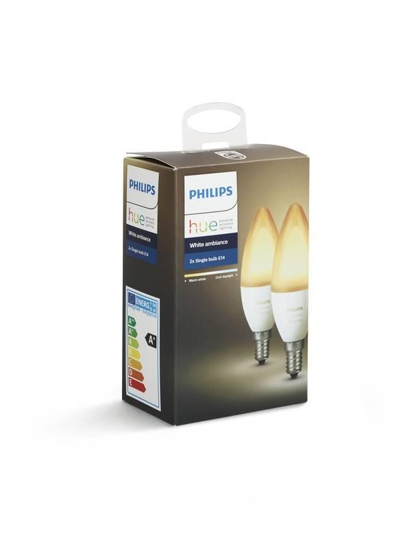 Žárovka LED Philips Hue 6W, E14, White Ambiance