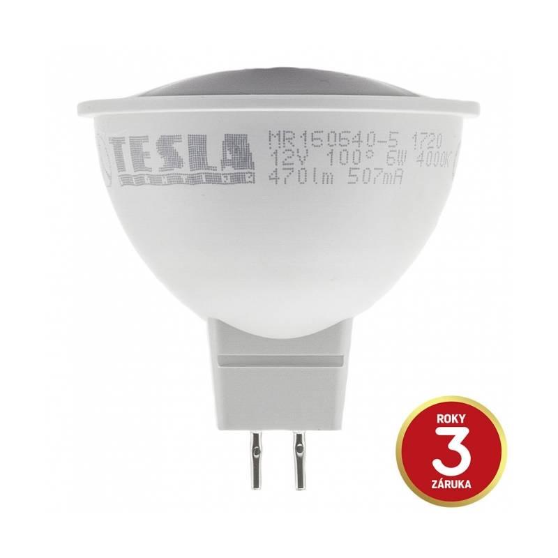 Žárovka LED Tesla bodová, 6W, GU5.3, studená bílá
