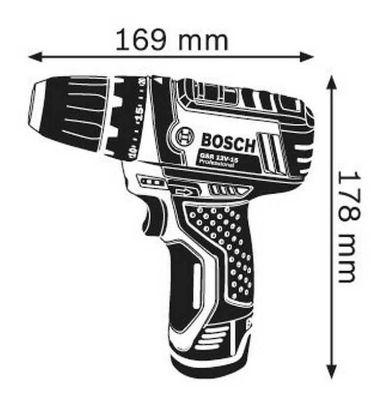 Aku vrtačka Bosch GSR 12V-15, 0601868122
