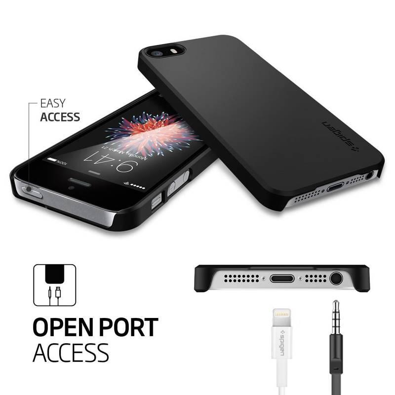 Kryt na mobil Spigen Thin Fit Apple iPhone SE 5s 5 černý