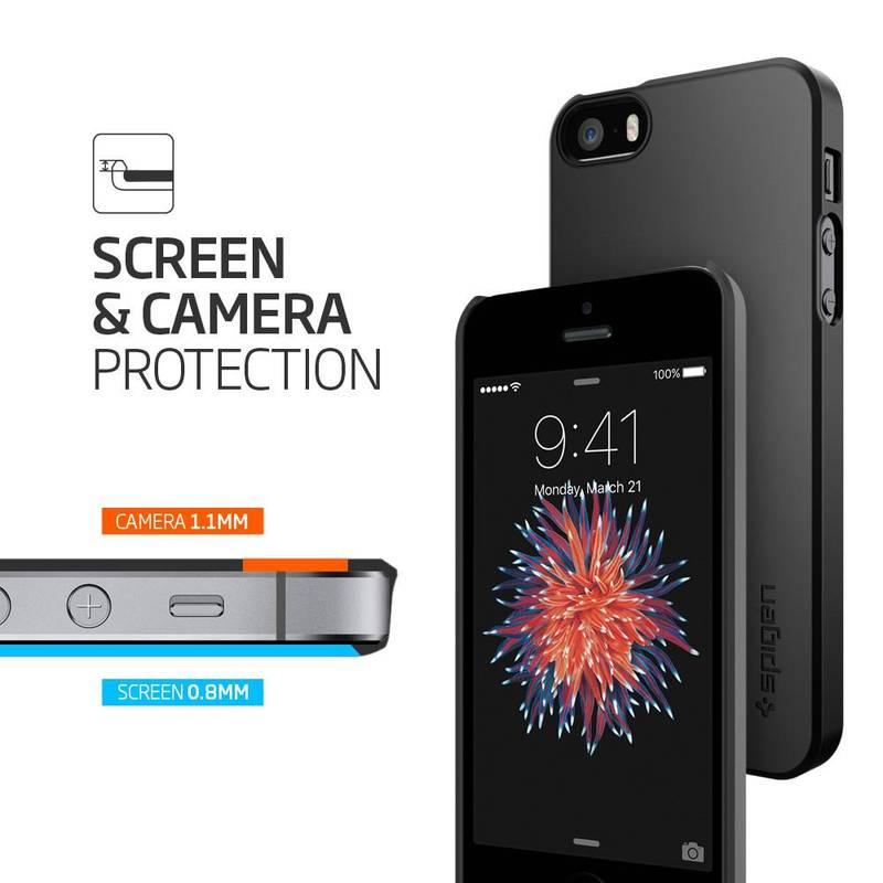 Kryt na mobil Spigen Thin Fit Apple iPhone SE 5s 5 černý