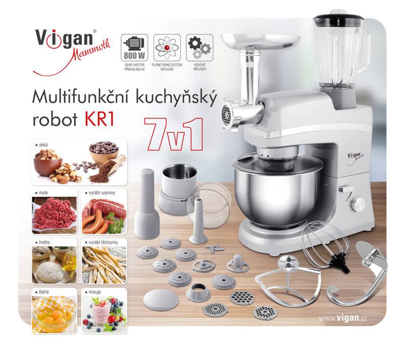 Kuchyňský robot Vigan KR1 7v1 stříbrný, Kuchyňský, robot, Vigan, KR1, 7v1, stříbrný