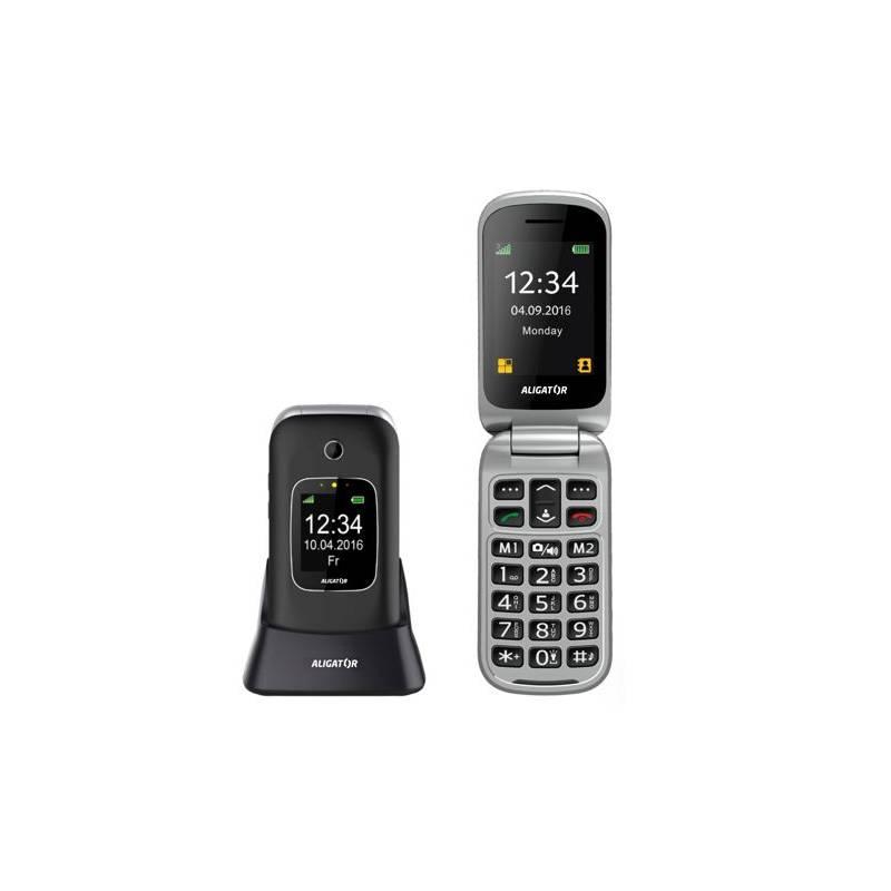 Mobilní telefon Aligator V650 Senior černý stříbrný