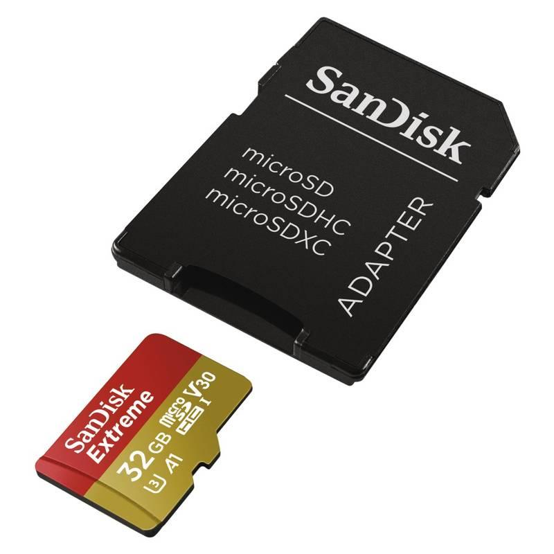 Paměťová karta Sandisk Micro SDHC Extreme 32GB UHS-I U3 adapter černá