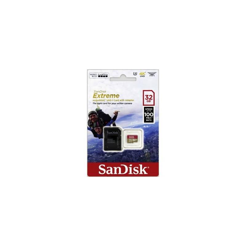 Paměťová karta Sandisk Micro SDHC Extreme 32GB UHS-I U3 adapter černá