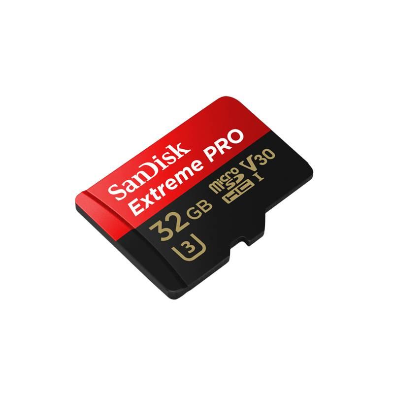 Paměťová karta Sandisk Micro SDHC Extreme Pro 32GB UHS-I U3 adapter černá