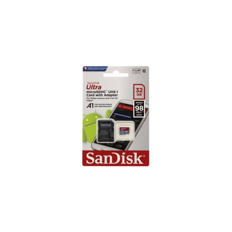 Paměťová karta Sandisk Micro SDHC Ultra Android 32GB UHS-I U1 adapter černá, Paměťová, karta, Sandisk, Micro, SDHC, Ultra, Android, 32GB, UHS-I, U1, adapter, černá