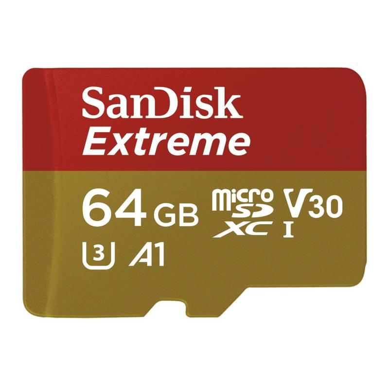 Paměťová karta Sandisk Micro SDXC Extreme 64GB UHS-I U3 adapter černá