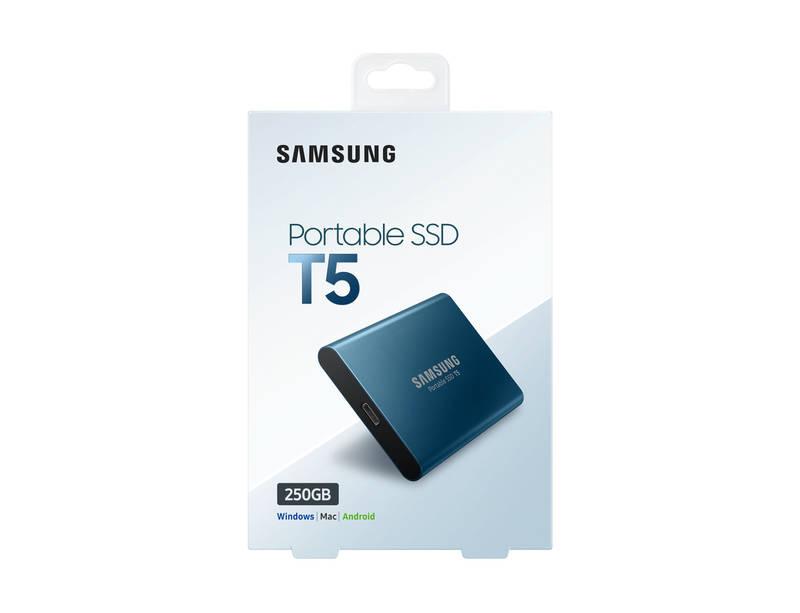 SSD externí Samsung T5 250GB modrý