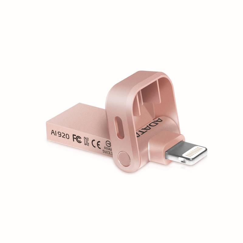 USB Flash ADATA AI920 i-Memory 32GB Lightning USB 3.1 růžový
