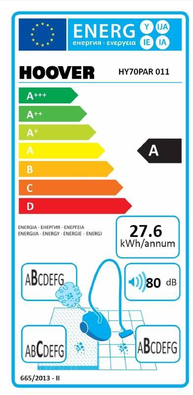 Vysavač podlahový Hoover HydroPower HY70PAR 013 bílý modrý