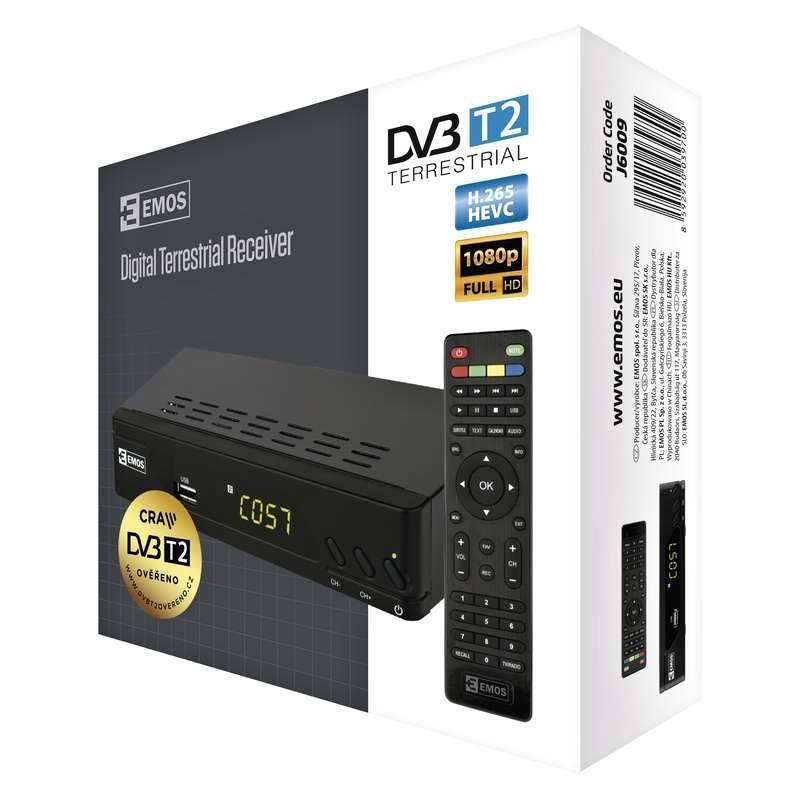 DVB-T2 přijímač EMOS EM170 HD černý, DVB-T2, přijímač, EMOS, EM170, HD, černý