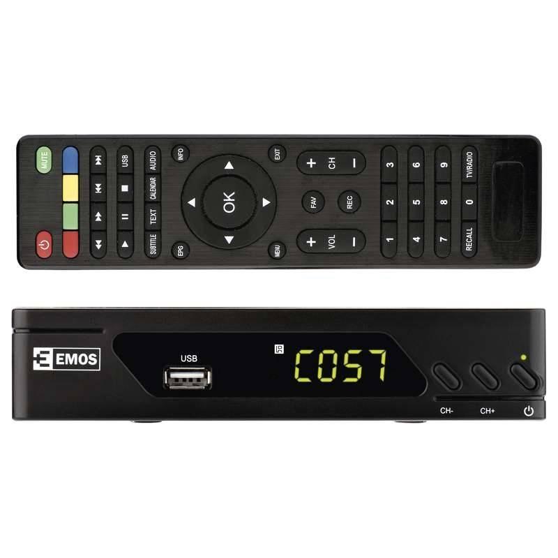 DVB-T2 přijímač EMOS EM170 HD černý