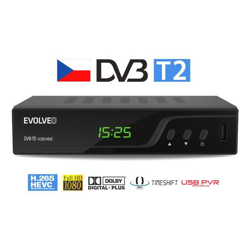 DVB-T2 přijímač Evolveo Omega T2 černý