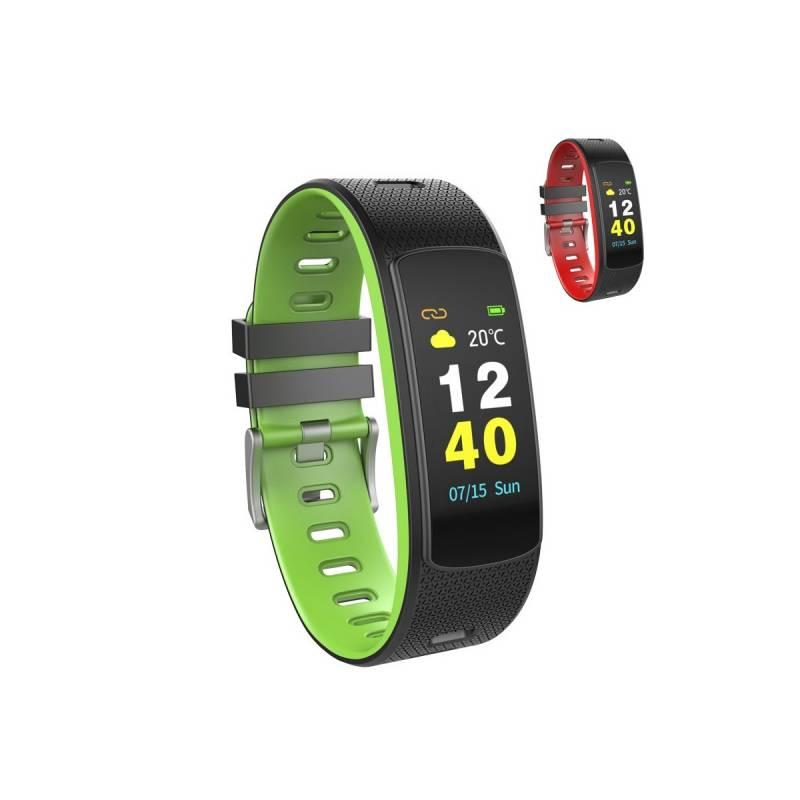 Fitness náramek Umax U-Band 116H černý červený zelený