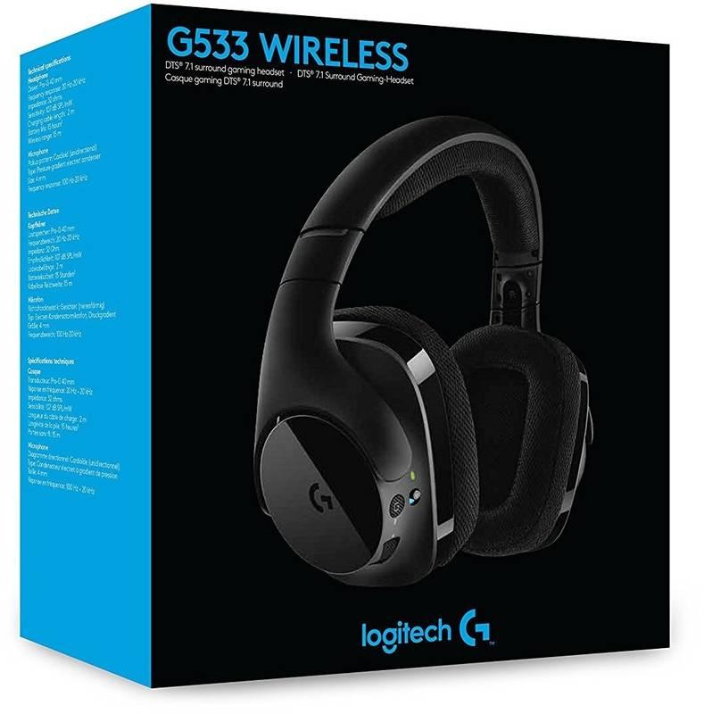Headset Logitech Gaming G533 Wireless černý, Headset, Logitech, Gaming, G533, Wireless, černý