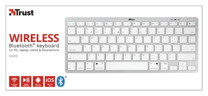 Klávesnice Trust TRUST Nado bluetooth bílá