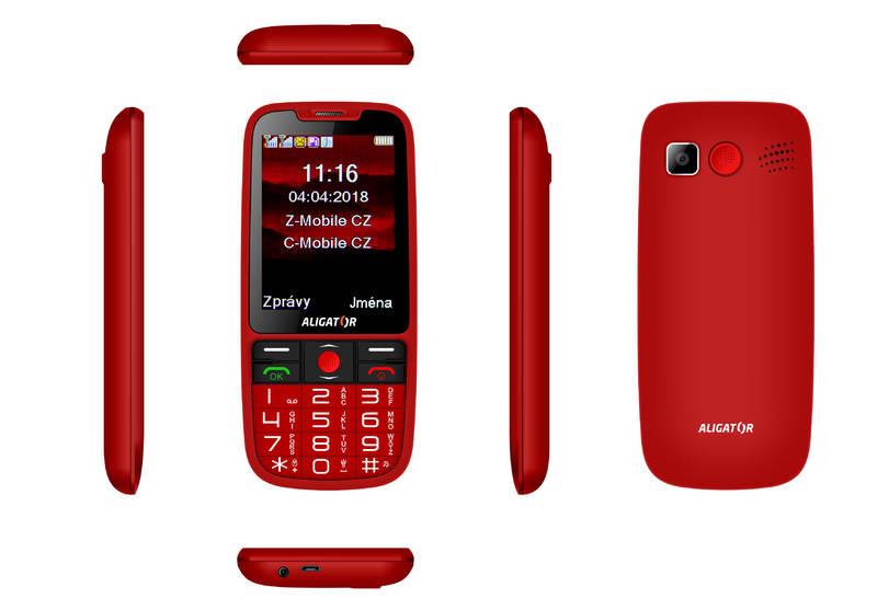 Mobilní telefon Aligator A890 Senior červený
