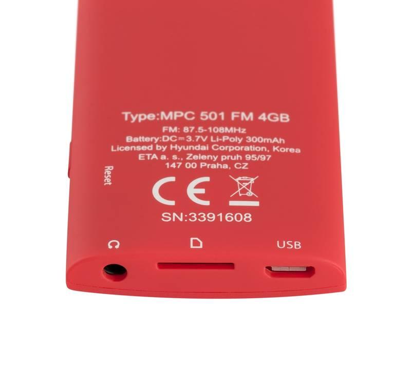 MP3 přehrávač Hyundai MPC 501 GB4 FM R červený