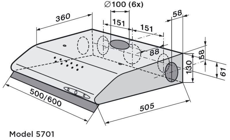 Odsavač par Mora OP 610 W bílý