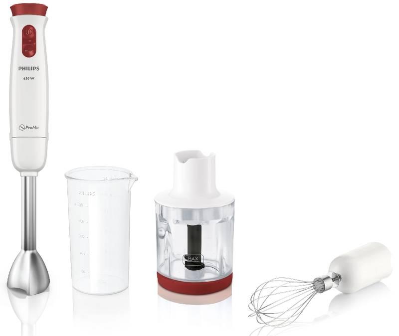 Ponorný mixér Philips HR1625 00 černý bílý červený