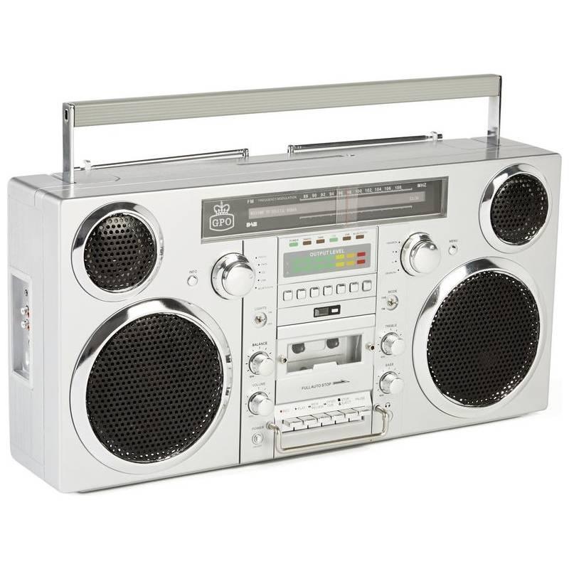 Radiomagnetofon s CD GPO Brooklyn stříbrný