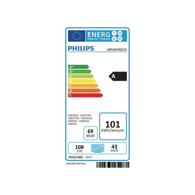 Televize Philips 43PUS6703 stříbrná