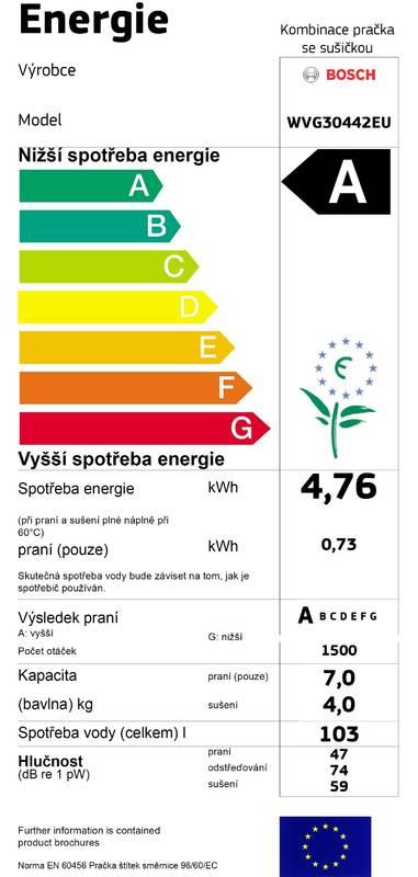 Automatická pračka se sušičkou Bosch WVG30442EU bílá, Automatická, pračka, se, sušičkou, Bosch, WVG30442EU, bílá