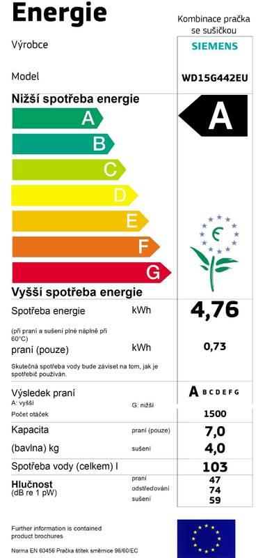 Automatická pračka se sušičkou Siemens WD15G442EU bílá