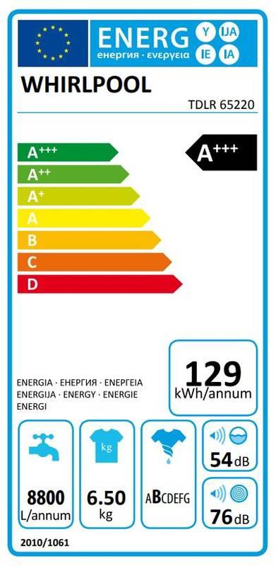 Automatická pračka Whirlpool TDLR 65220 bílá