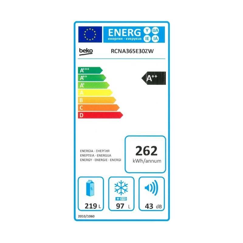 Chladnička s mrazničkou Beko RCNA 365 E30ZW bílá