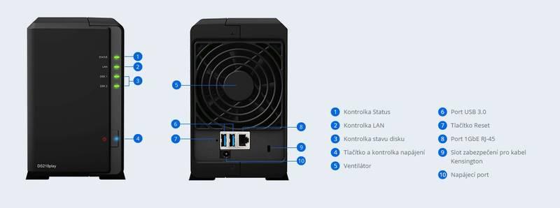 Datové uložiště Synology DS218play černé