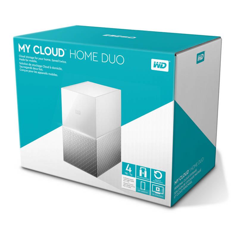 Datové uložiště Western Digital My Cloud Home Duo 4TB stříbrné bílé, Datové, uložiště, Western, Digital, My, Cloud, Home, Duo, 4TB, stříbrné, bílé