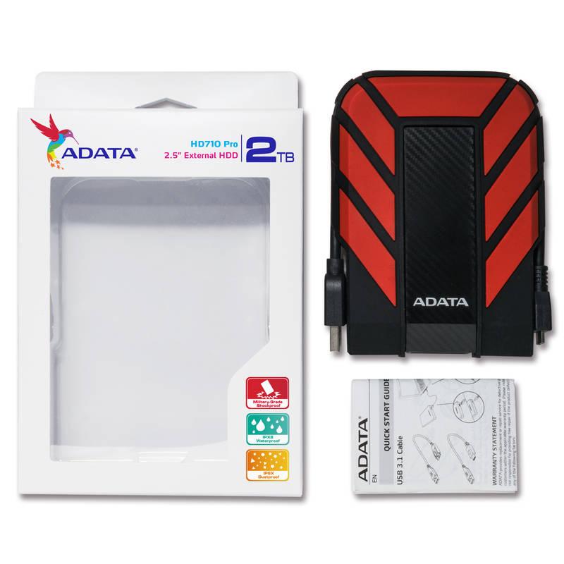 Externí pevný disk 2,5" ADATA HD710 Pro 2TB červený