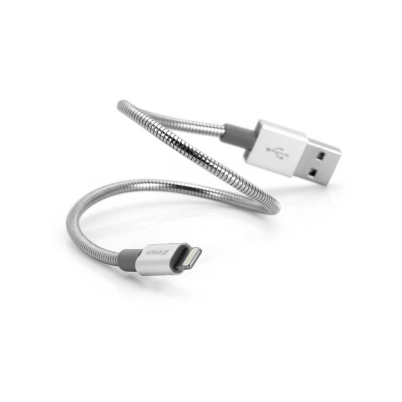 Kabel Verbatim Sync & Charge USB Lightning, 30cm, MFi, nerezová ocel stříbrný
