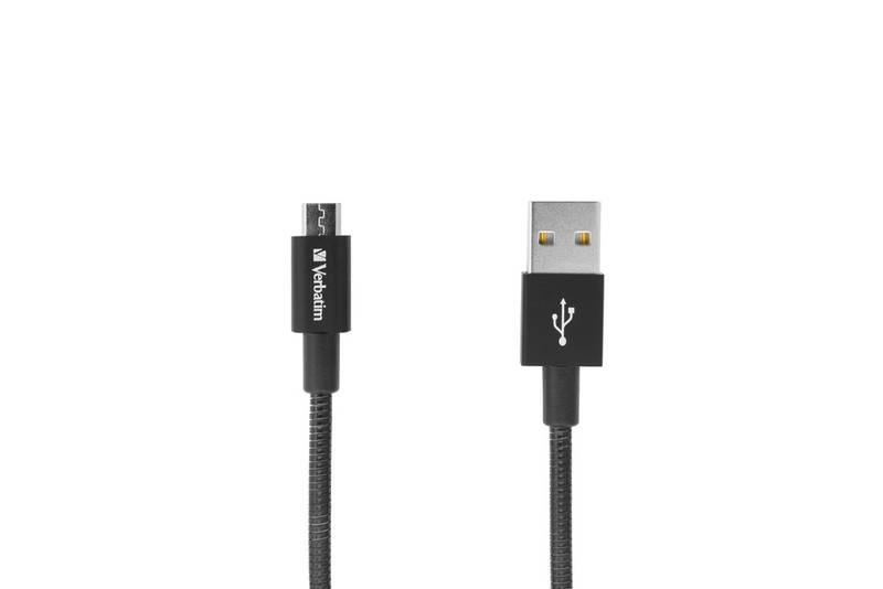 Kabel Verbatim Sync & Charge USB micro USB, 1m, nerezová ocel černý