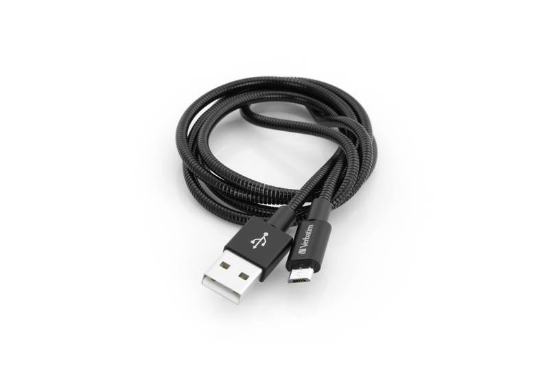 Kabel Verbatim Sync & Charge USB micro USB, 1m, nerezová ocel černý