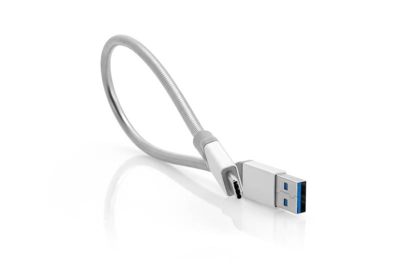 Kabel Verbatim Sync & Charge USB USB-C, 30cm, nerezová ocel stříbrný