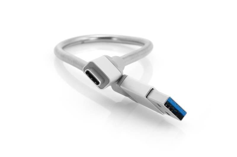 Kabel Verbatim Sync & Charge USB USB-C, 30cm, nerezová ocel stříbrný
