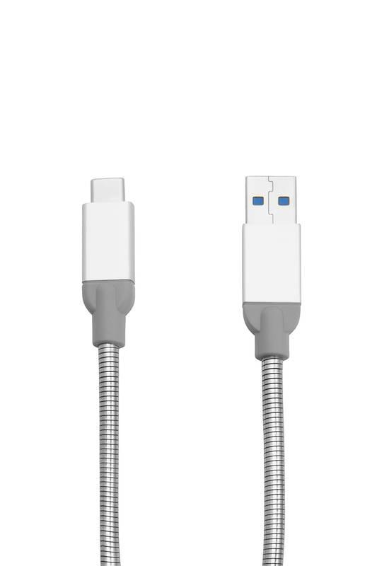 Kabel Verbatim Sync & Charge USB USB-C, 30cm, nerezová ocel stříbrný