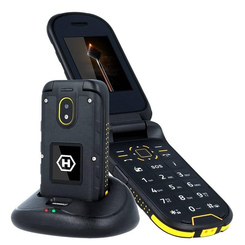 Mobilní telefon myPhone Hammer Bow Plus Dual SIM černý oranžový
