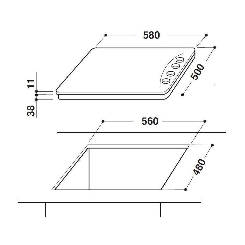 Plynová varná deska Indesit PAA 642 I EE černá