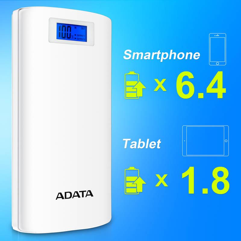 Powerbank ADATA P20000D 20000mAh bílá