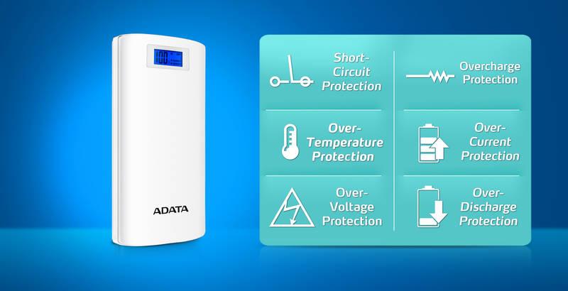 Powerbank ADATA P20000D 20000mAh bílá
